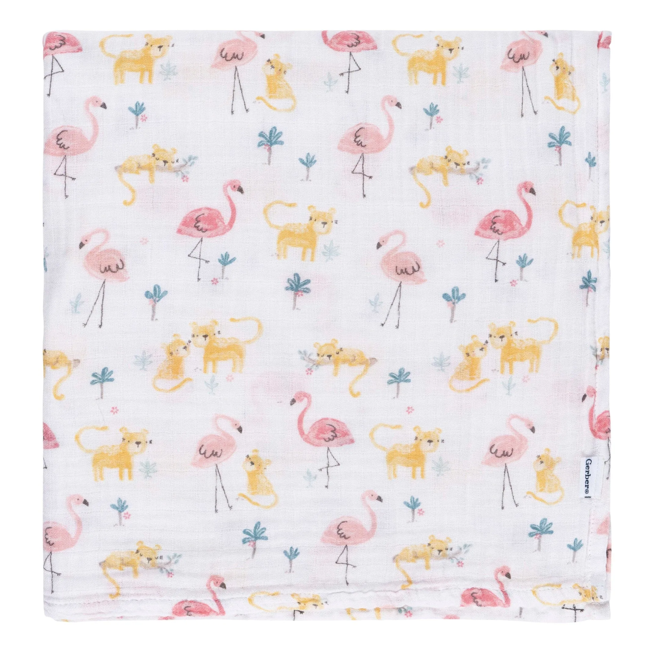 2-Pack Baby Girls Animal Geo Muslin Blankets