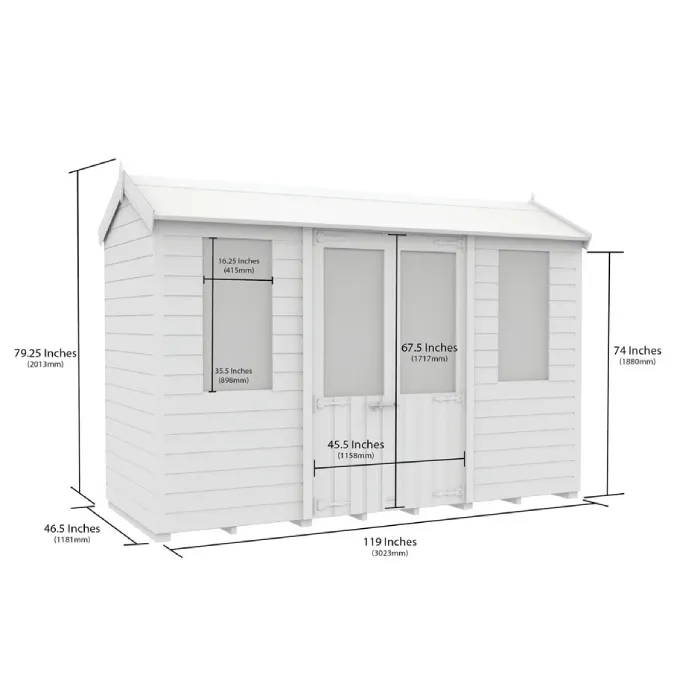 4ft x 10ft Apex Summer House