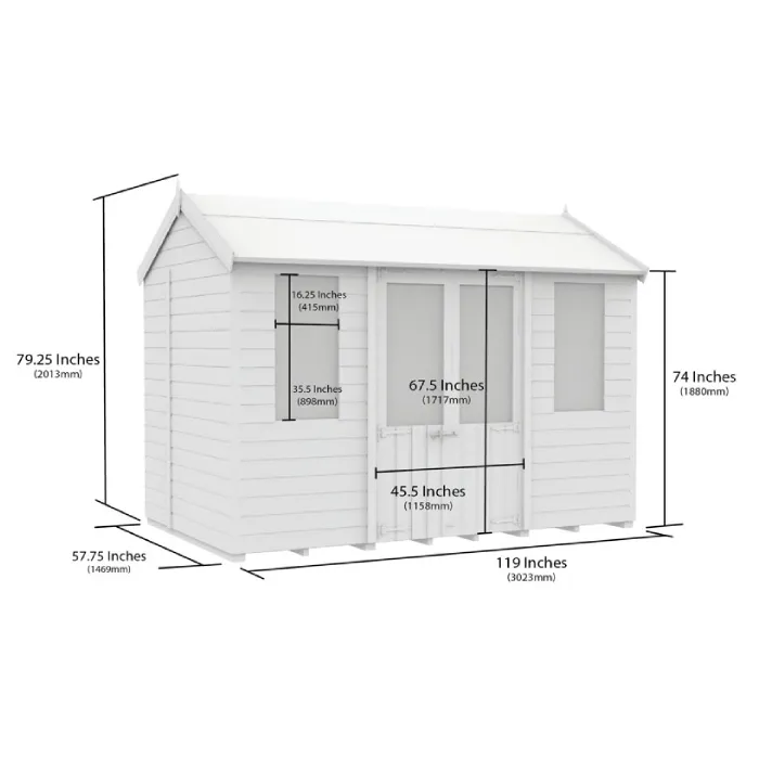 5ft x 10ft Apex Summer House