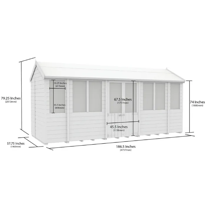 5ft x 16ft Apex Summer House