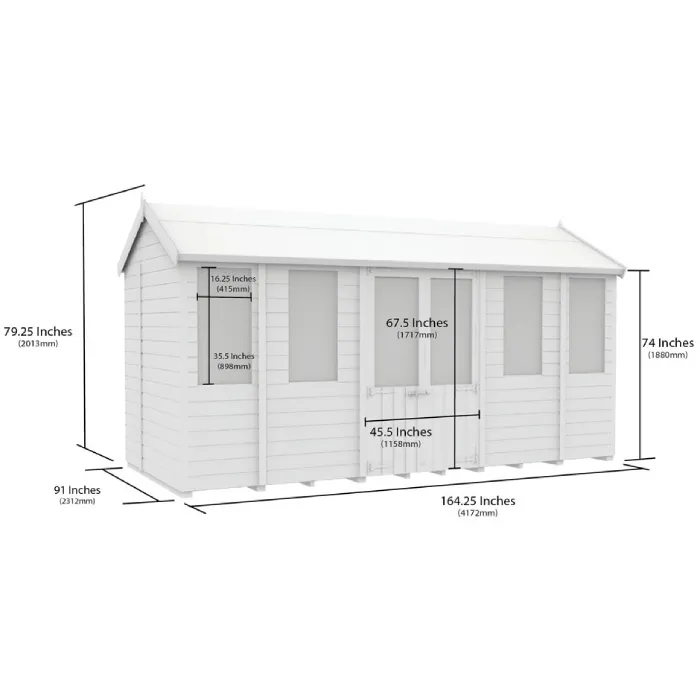 8ft x 14ft Apex Summer House