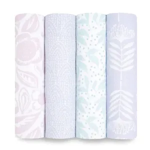 Aden   Anais - 4Pk Muslin Swaddles Damsel