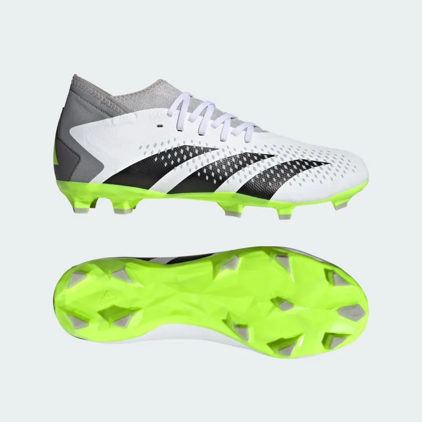 adidas Predator Accuracy .3  FG Boots- White/Black/Fluro Green