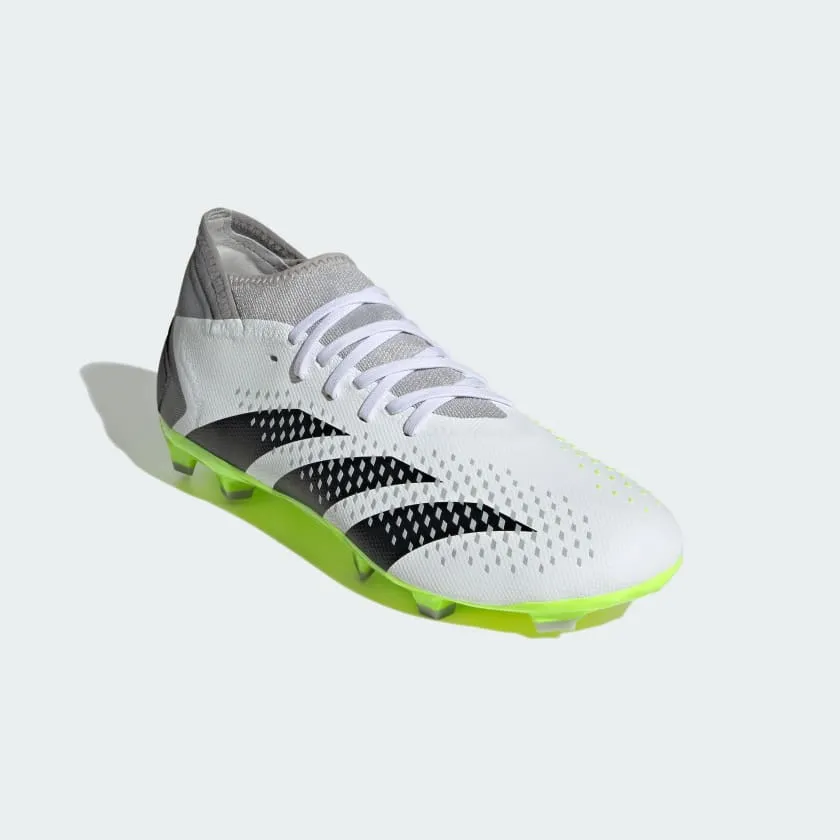 adidas Predator Accuracy .3  FG Boots- White/Black/Fluro Green