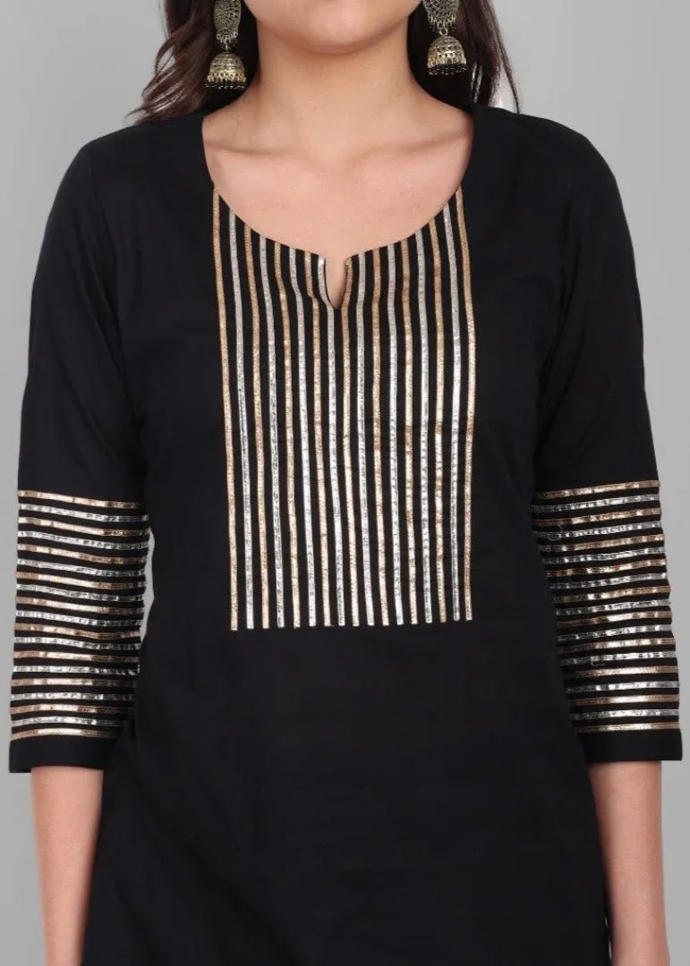 Amreen Dhanak Black and Gold Co-Ord - Set of 2