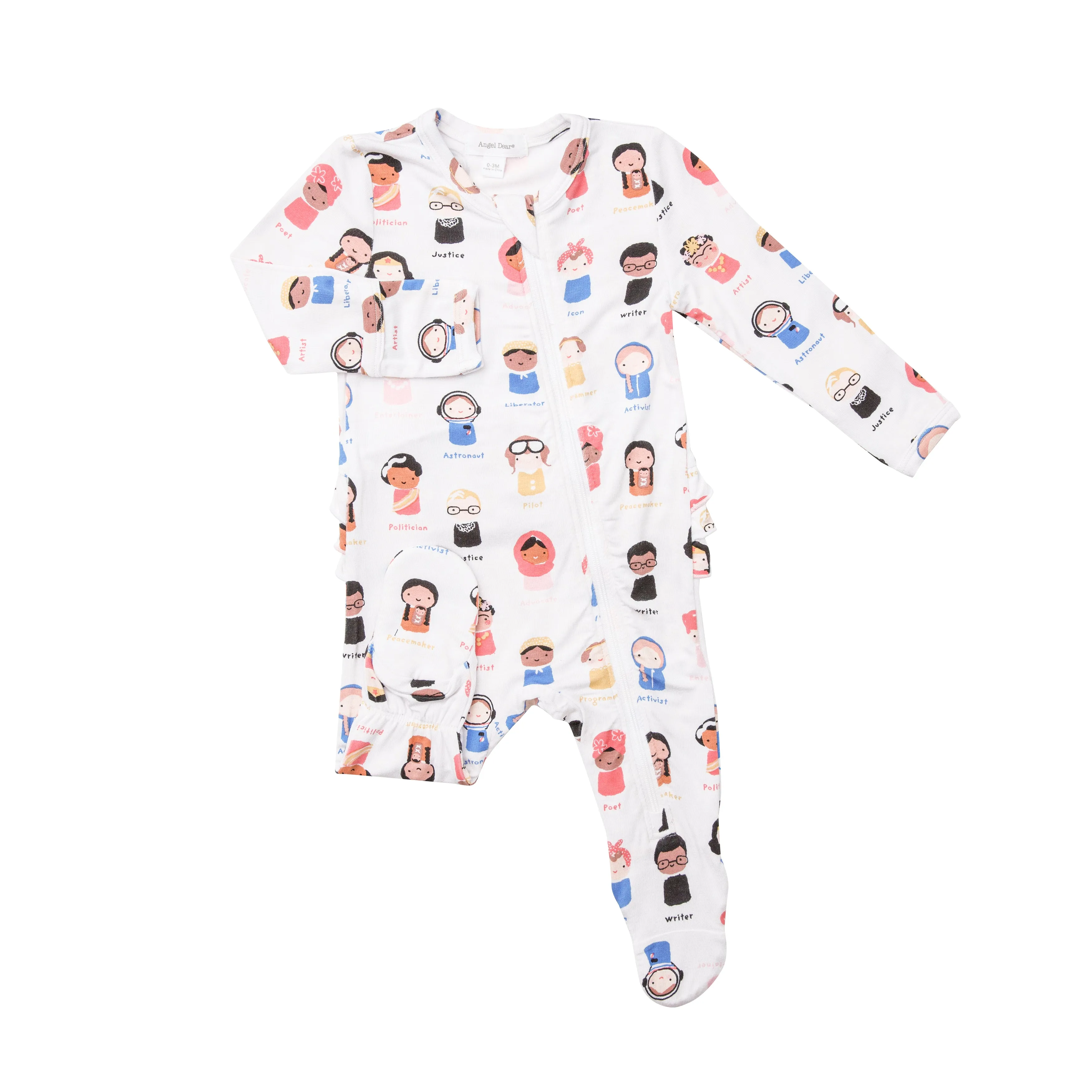 Angel Dear Baby Feminist Zipper Footie