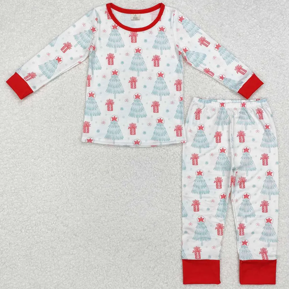 Baby Boys Pajamas Christmas Tree Stars Bamboo Pajamas Clothes Sets BLP0818