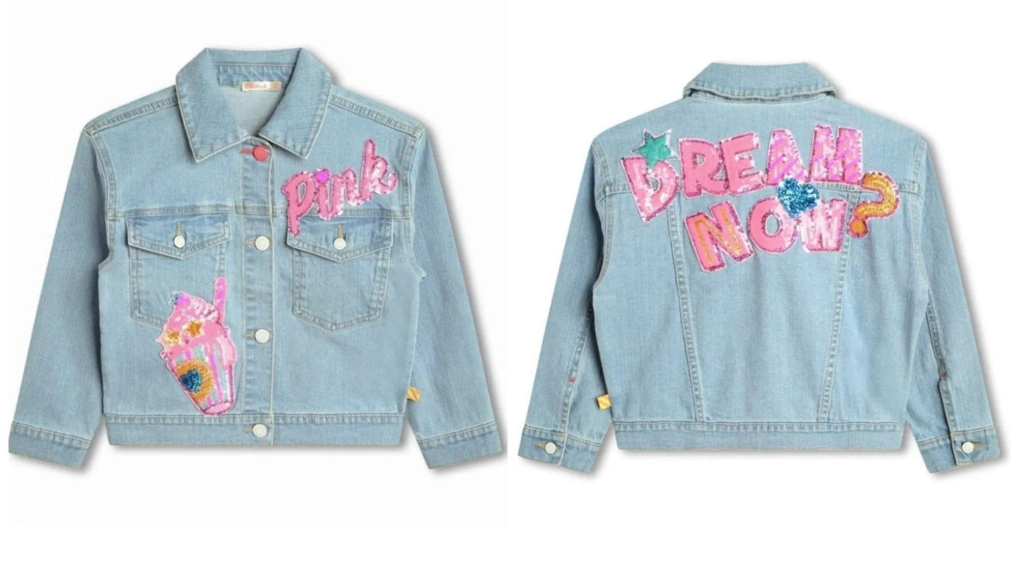 Billieblush Girls Milkshake Patch Denim Jacket