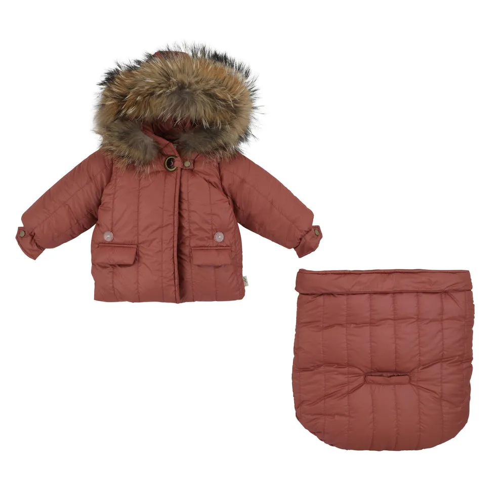 Bondoux Loop Button Snowsuit Bunting Girls