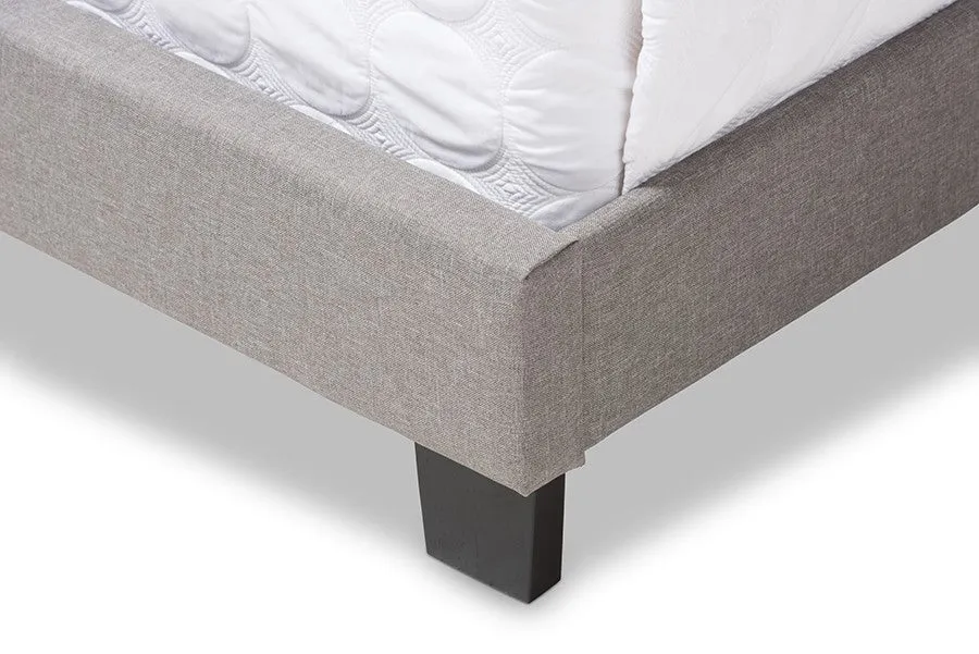 Brunswick Light Grey Fabric Upholstered Box Spring Bed (Full)