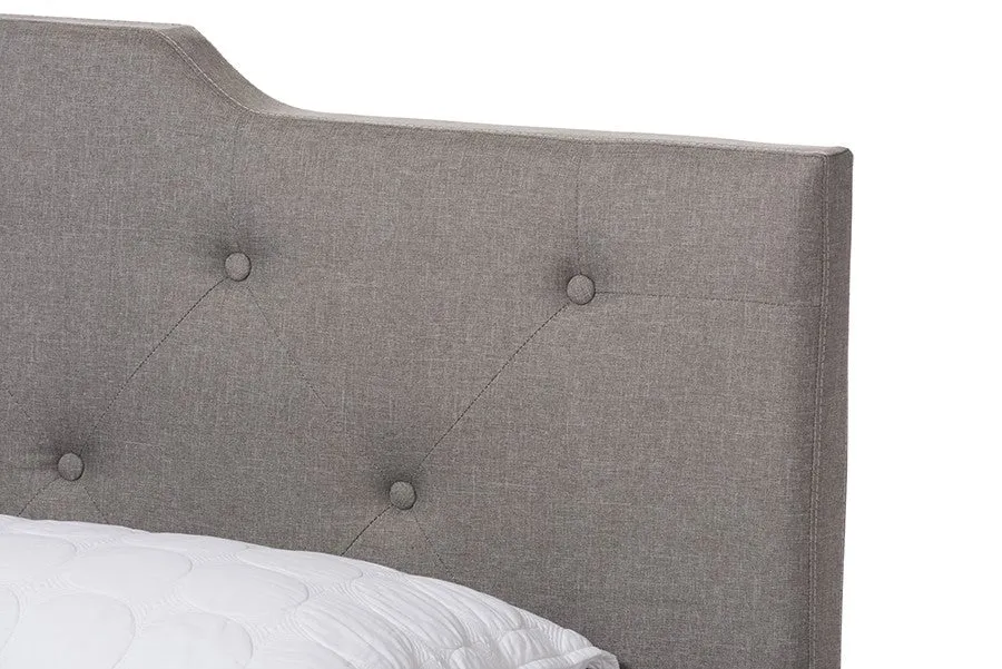 Brunswick Light Grey Fabric Upholstered Box Spring Bed (Full)