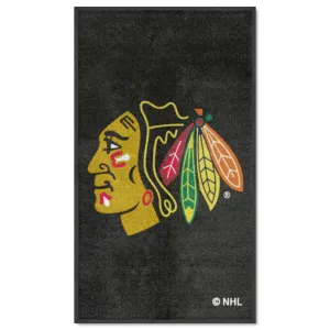 Chicago Blackhawks 3X5 High-Traffic Mat with Durable Rubber Backing - Portrait Orientation