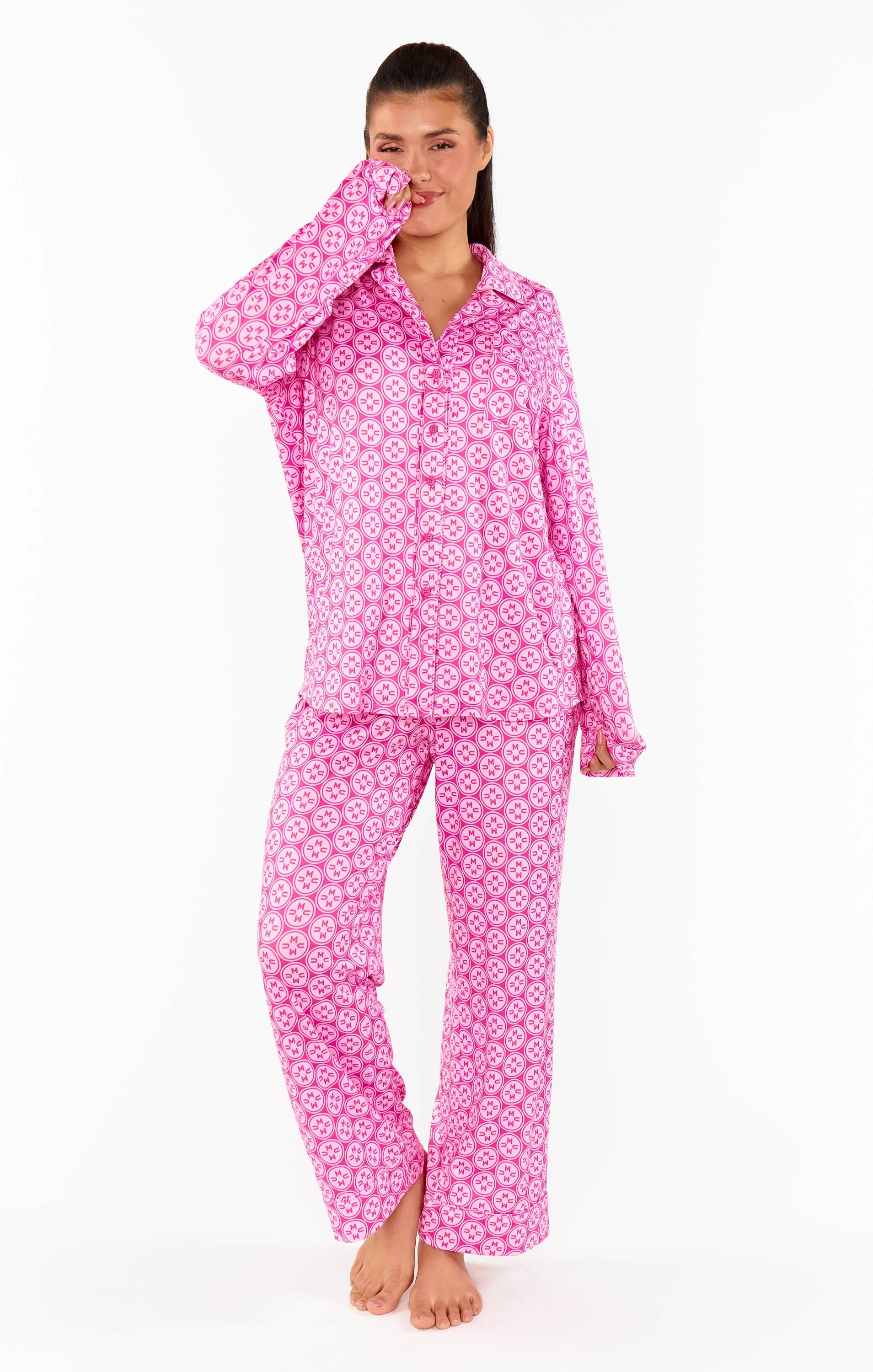 Classic PJ Set ~ Pink Mumu Logo Jersey