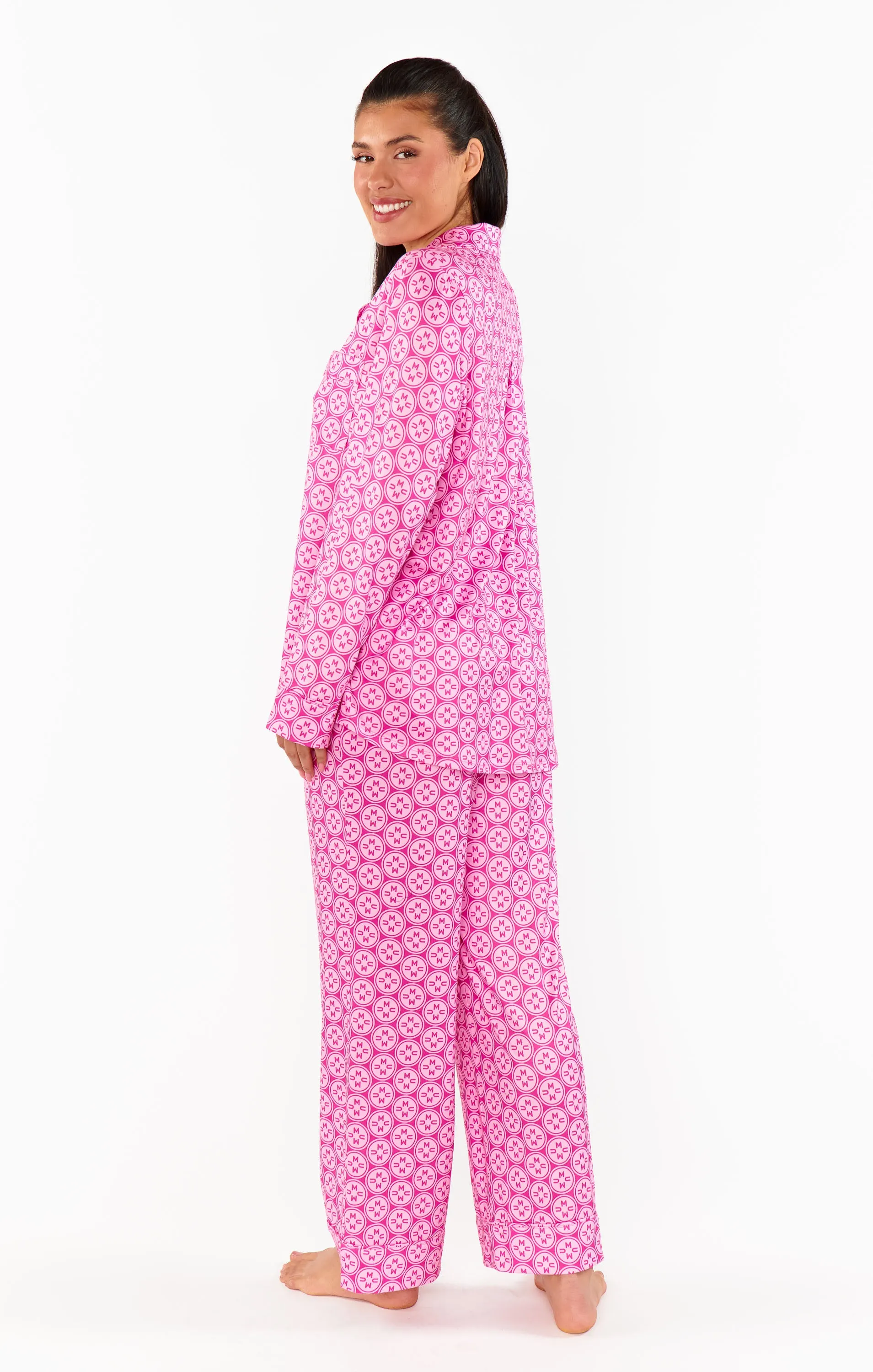 Classic PJ Set ~ Pink Mumu Logo Jersey