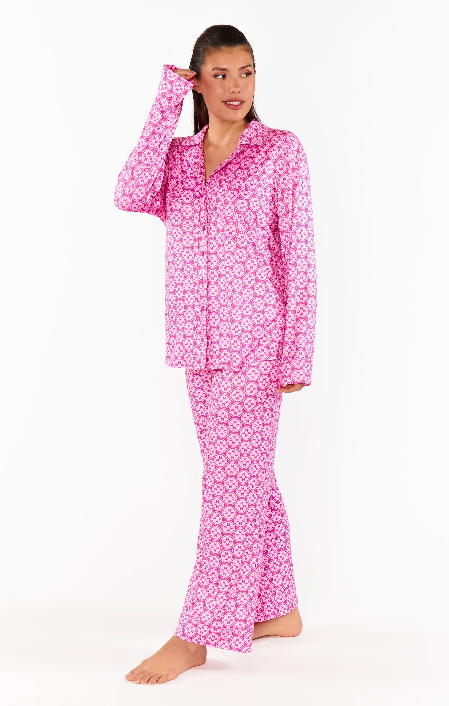 Classic PJ Set ~ Pink Mumu Logo Jersey