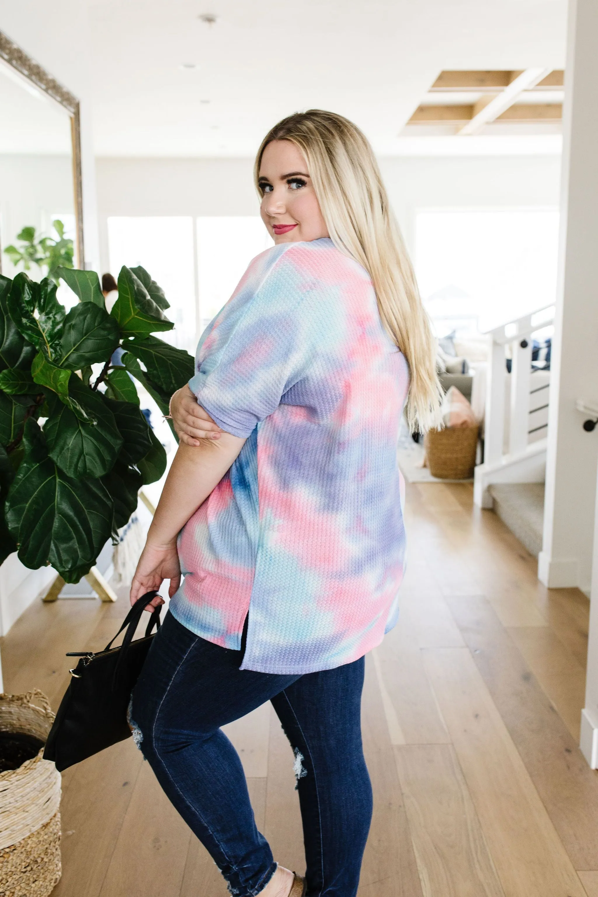 Clouds Of Blue & Pink Tie Dye Top