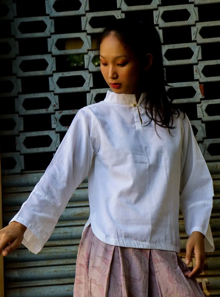 Collared White Top | Organic Cotton