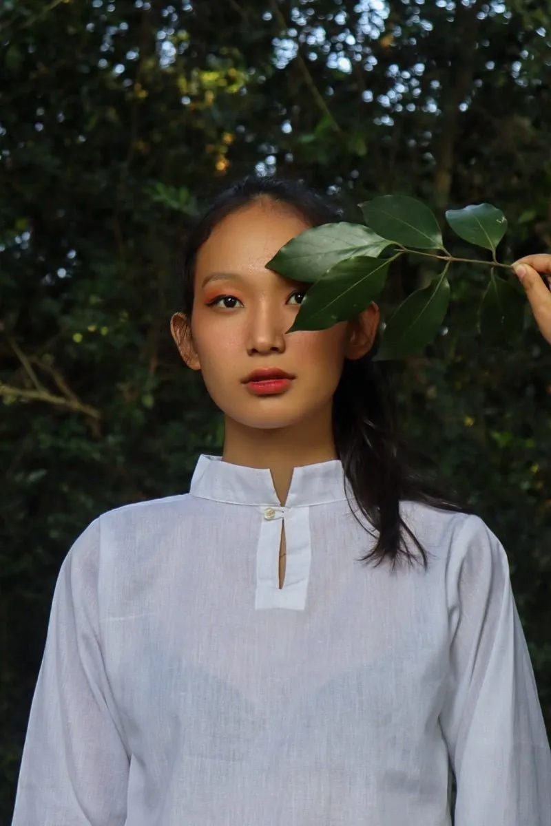 Collared White Top | Organic Cotton