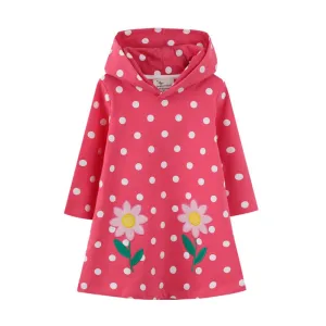 Cotton Hooded Stylish Long Sleeved Girls Dress