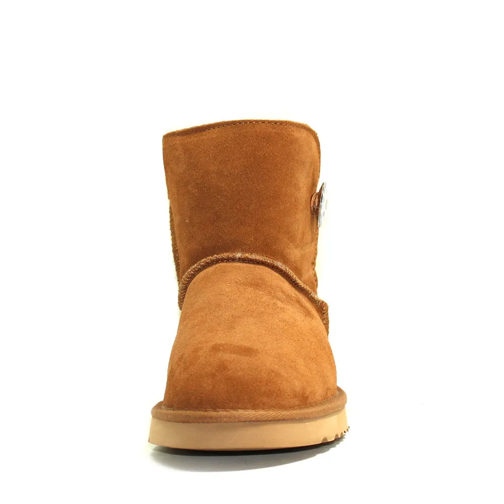 Cow Print Short Ugg Boot - Chestnut