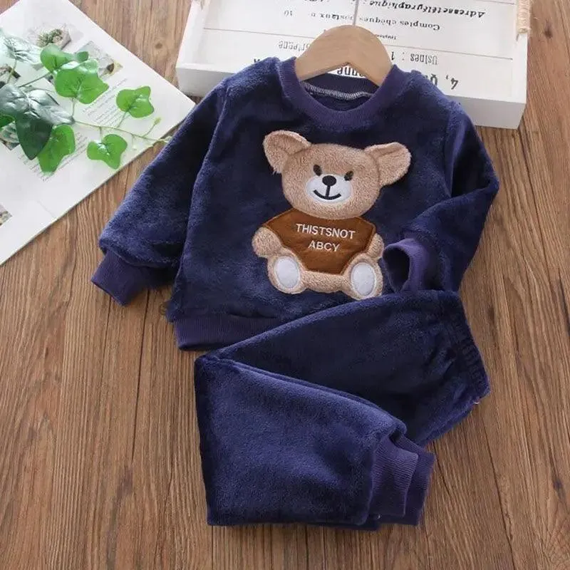 Cozy Fleece Hooded Set: Stylish Winter Outerwear for Trendy Toddlers