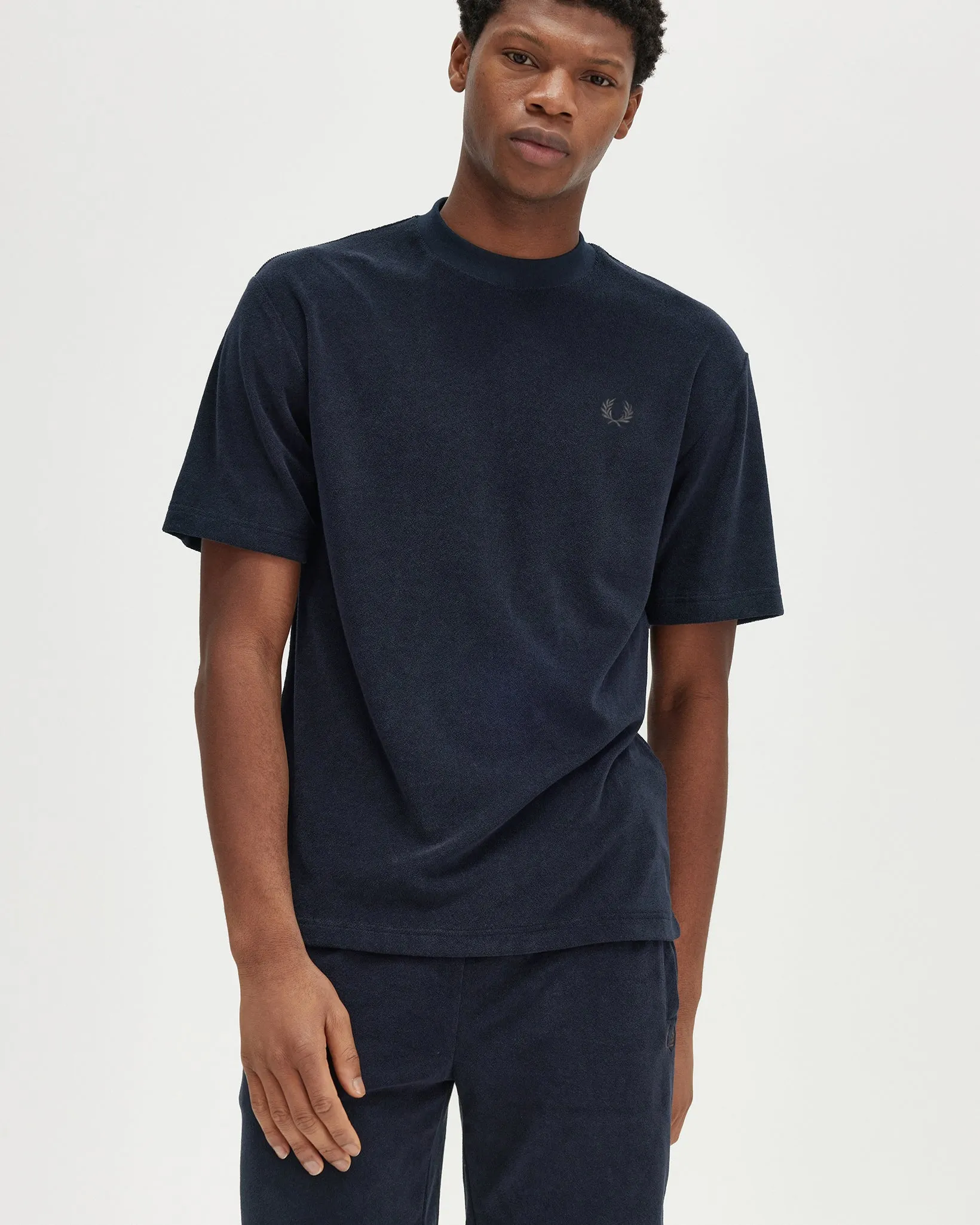 Fred Perry Relaxed Towelling Tee - Navy