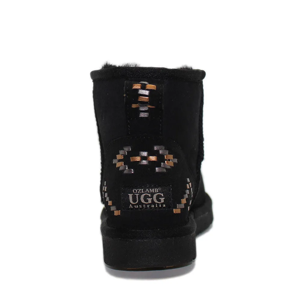 Geometric Short Ugg Boot - Black