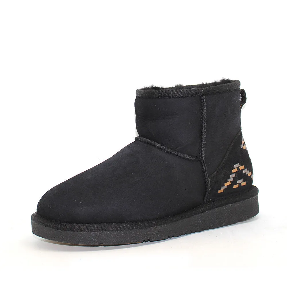 Geometric Short Ugg Boot - Black