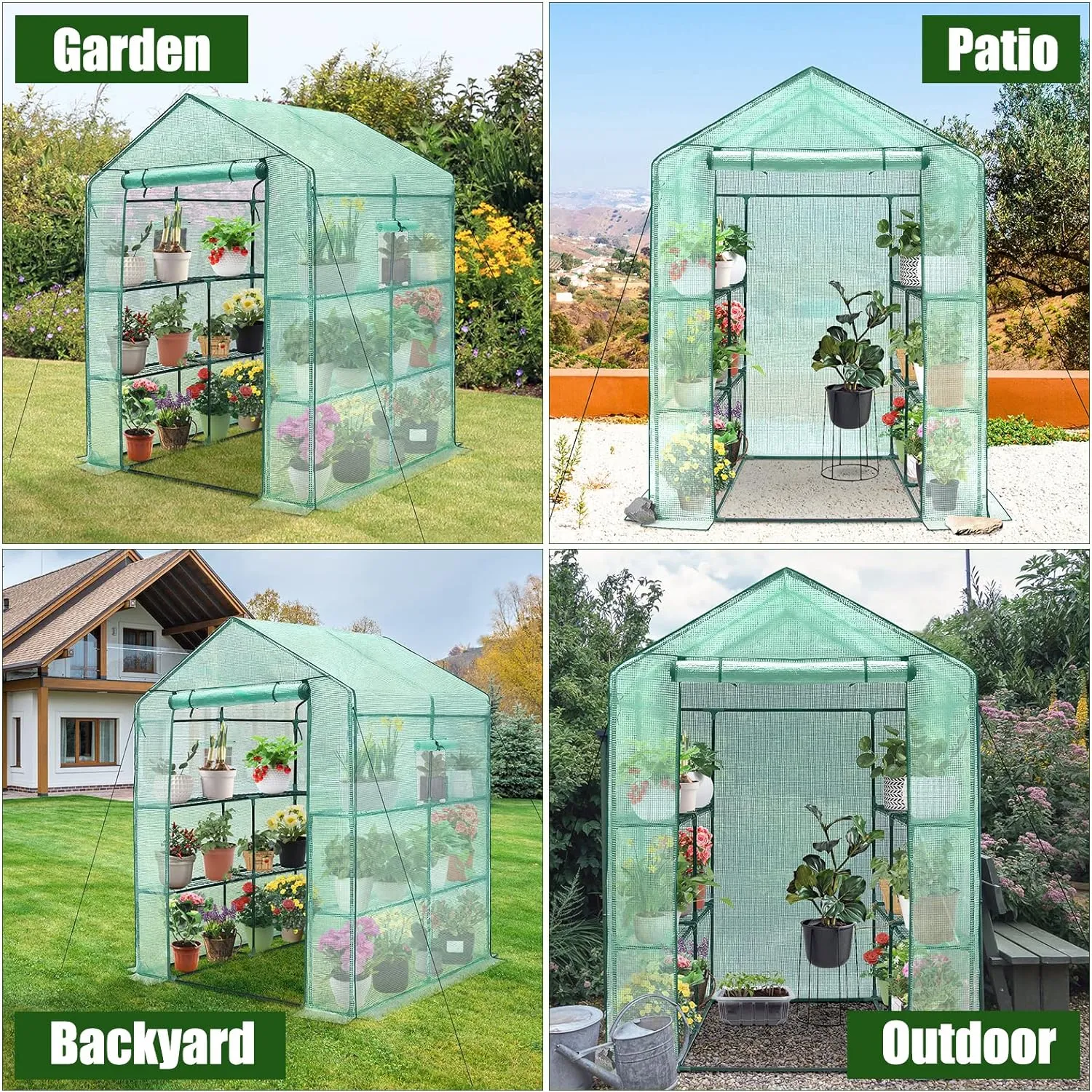 Greenhouse, 56 x 56 x 75'' Durable Green House Kit with Window