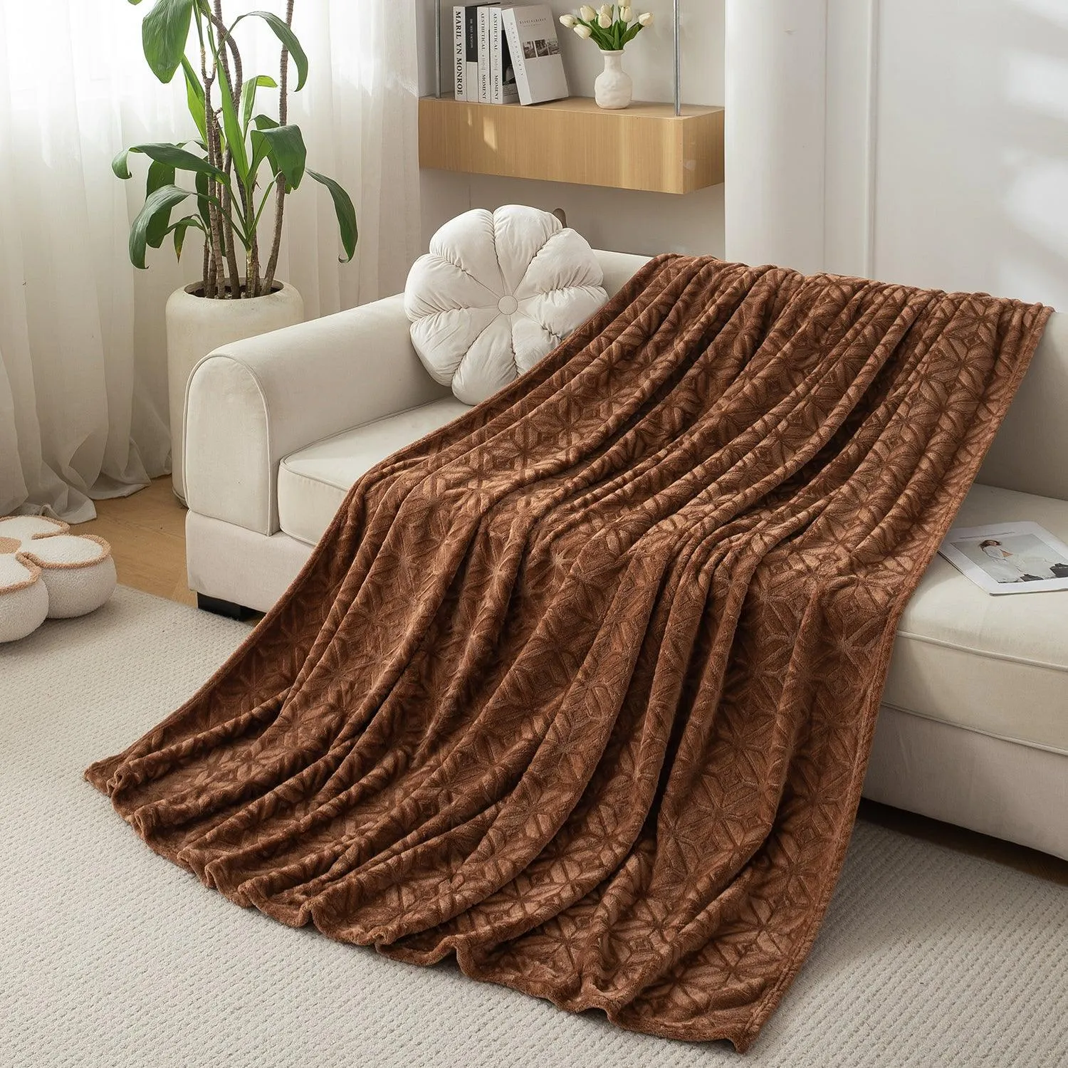 HOKIPO AC Blanket Double Bed Queen, 200x230 cm / 6.5x7.5 feet, Brown