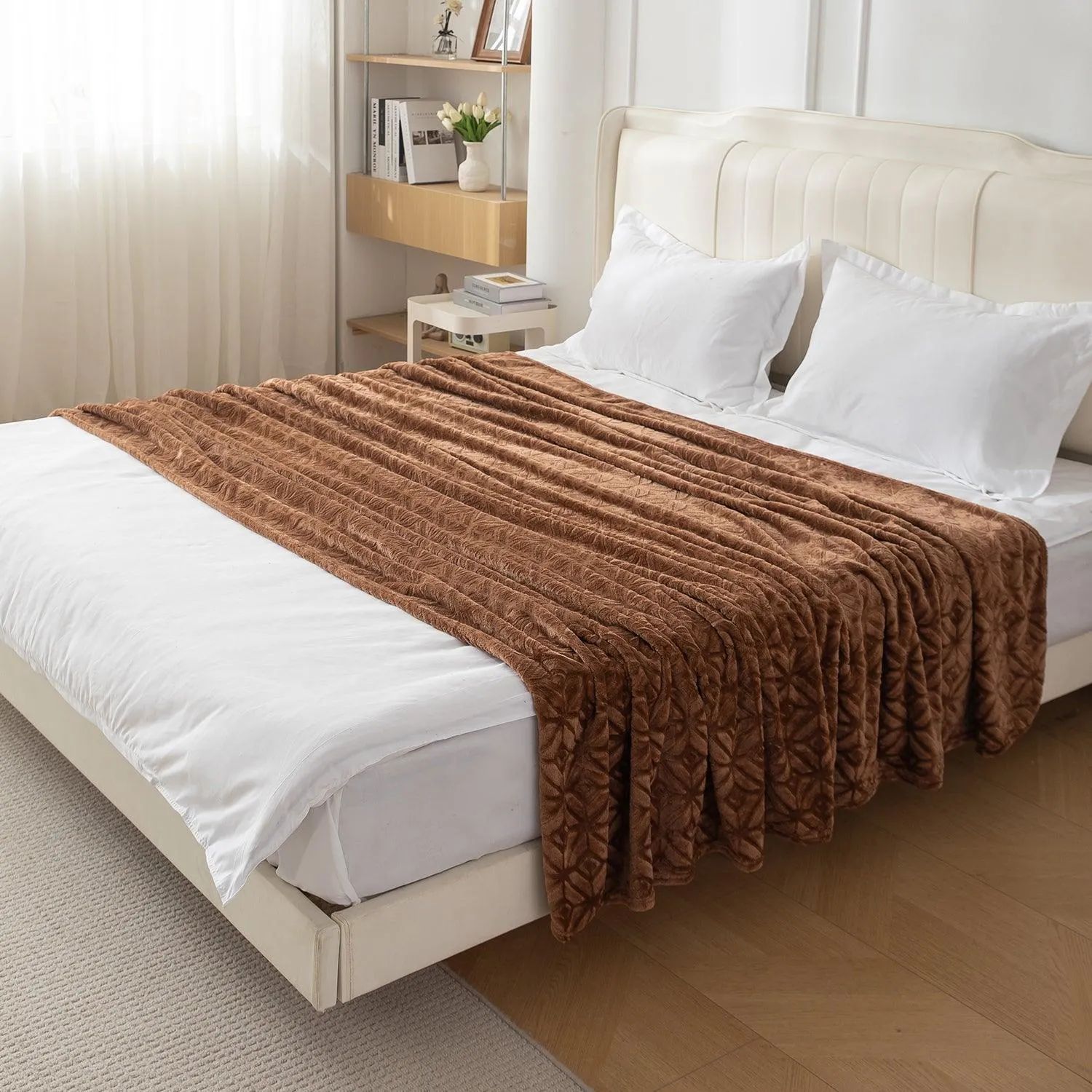 HOKIPO AC Blanket Double Bed Queen, 200x230 cm / 6.5x7.5 feet, Brown