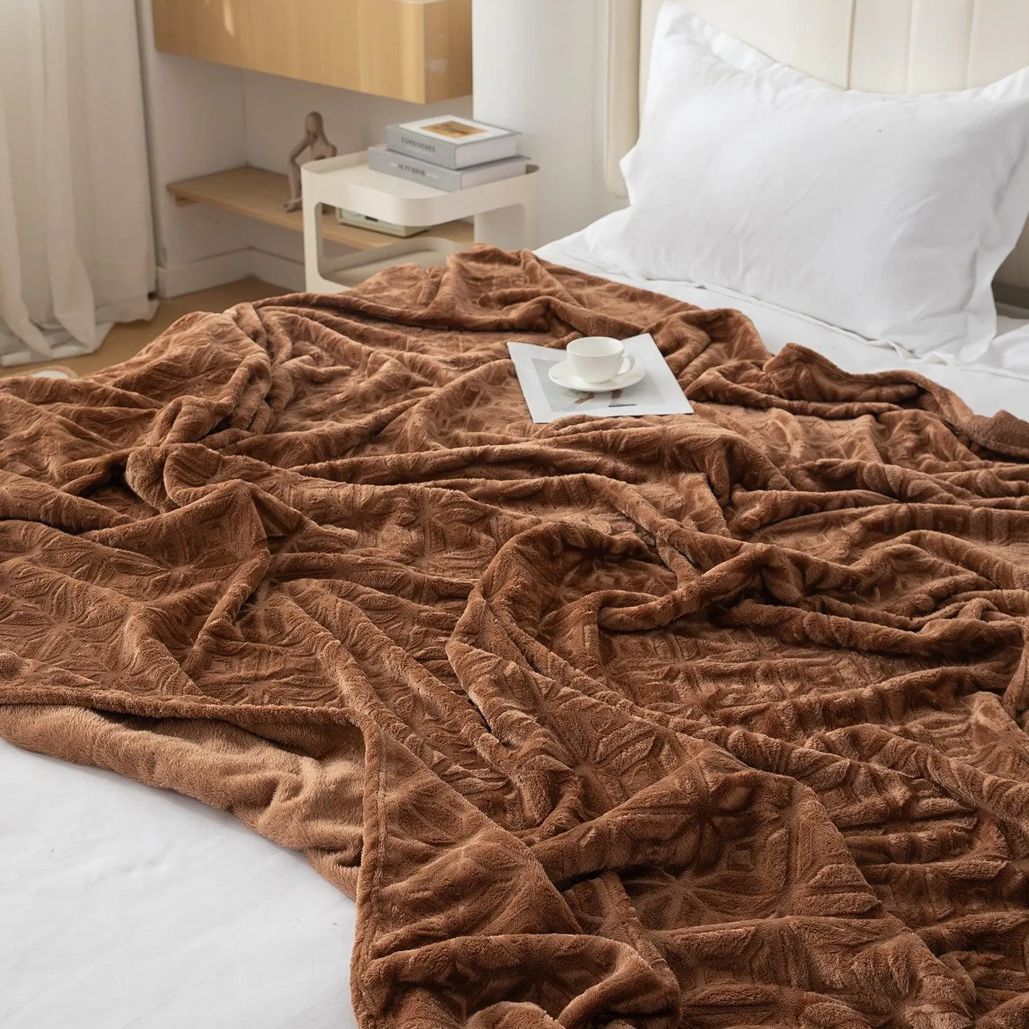 HOKIPO AC Blanket Double Bed Queen, 200x230 cm / 6.5x7.5 feet, Brown