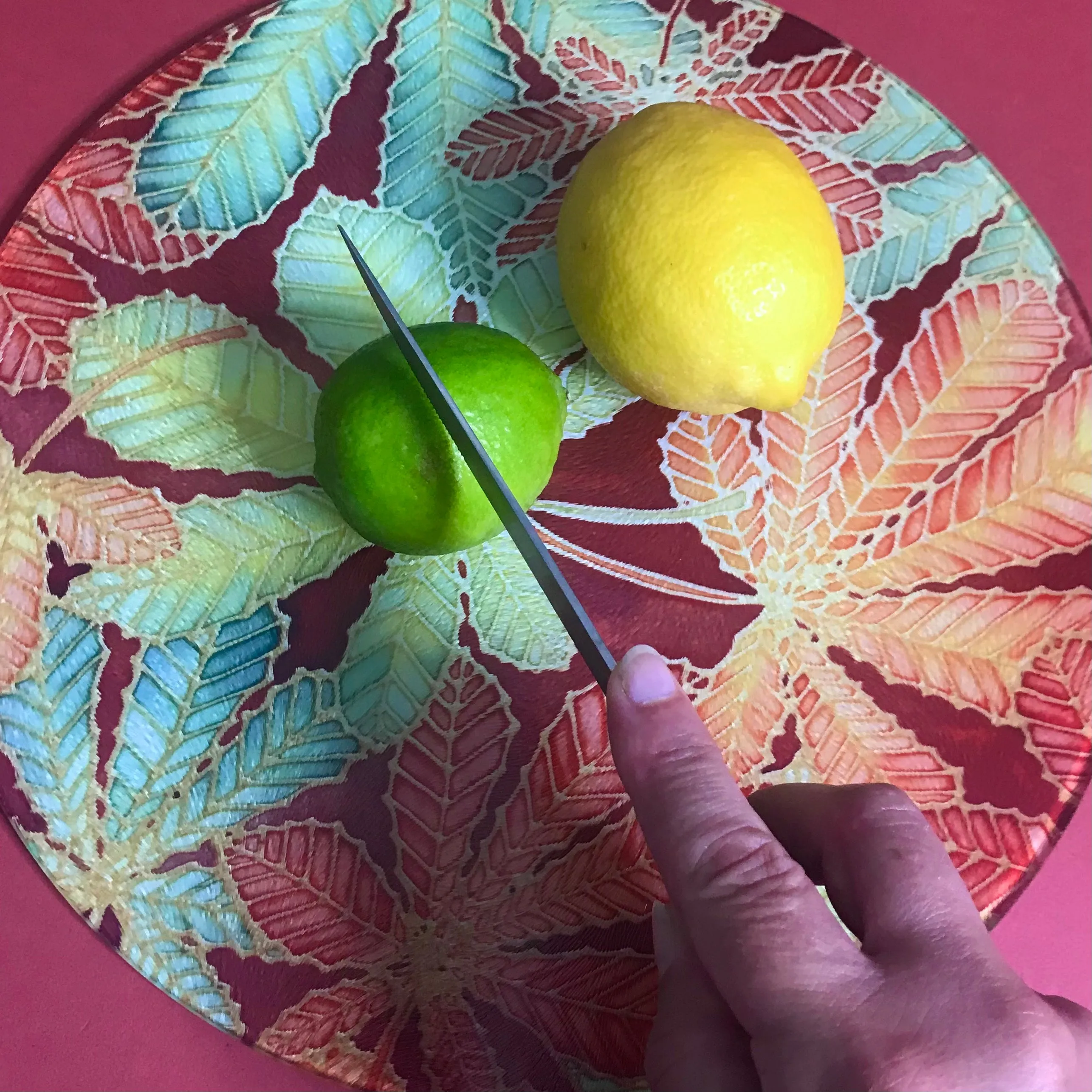 Horse Chestnut Leaves Placemats - green rust table mats & coasters - Leaves Chopping Board