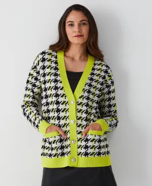 Houndstooth Relaxed Cardigan