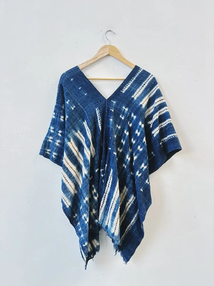 Indigo Shibori Poncho