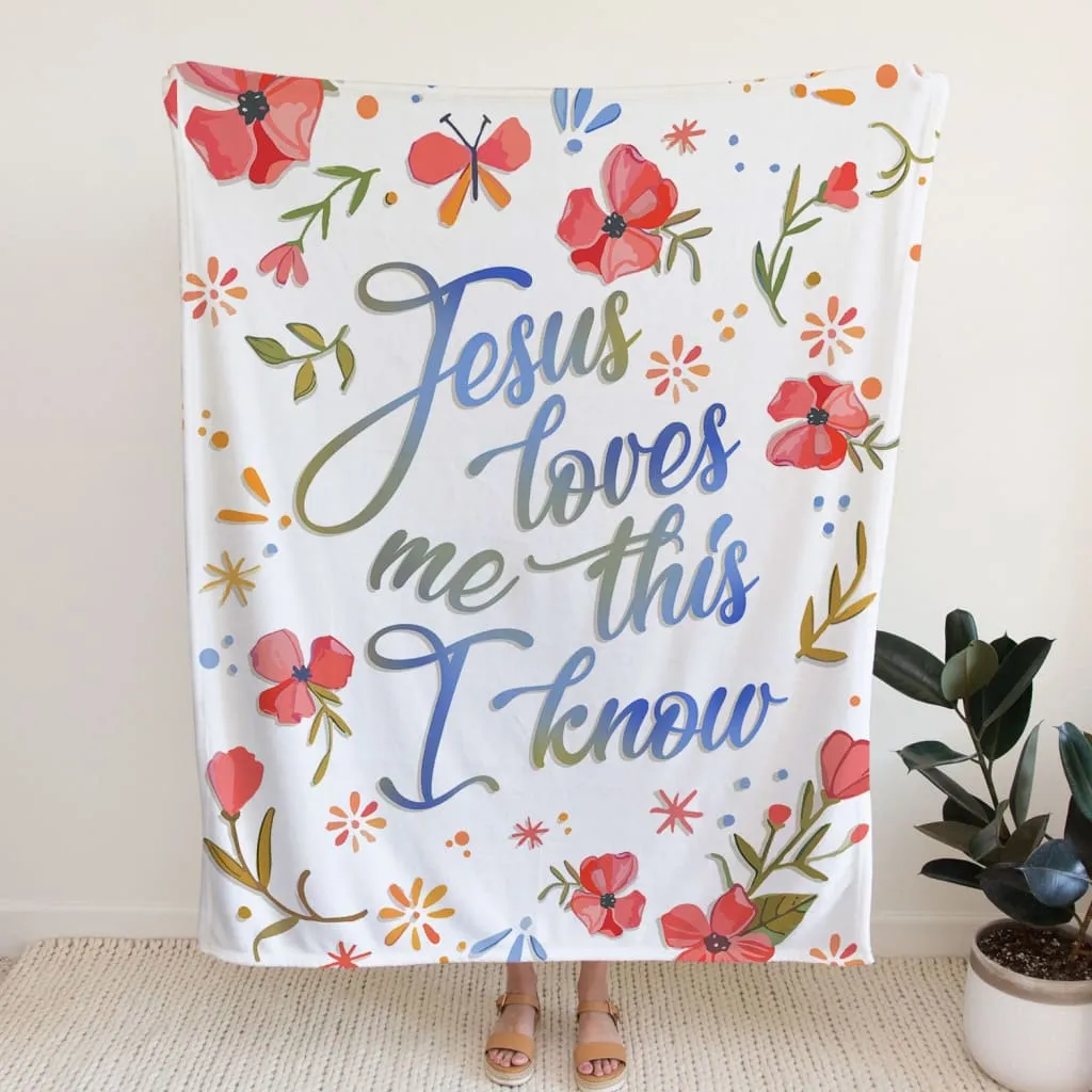 Jesus Loves Me This I Know Fleece Blanket - Christian Blanket - Bible Verse Blanket