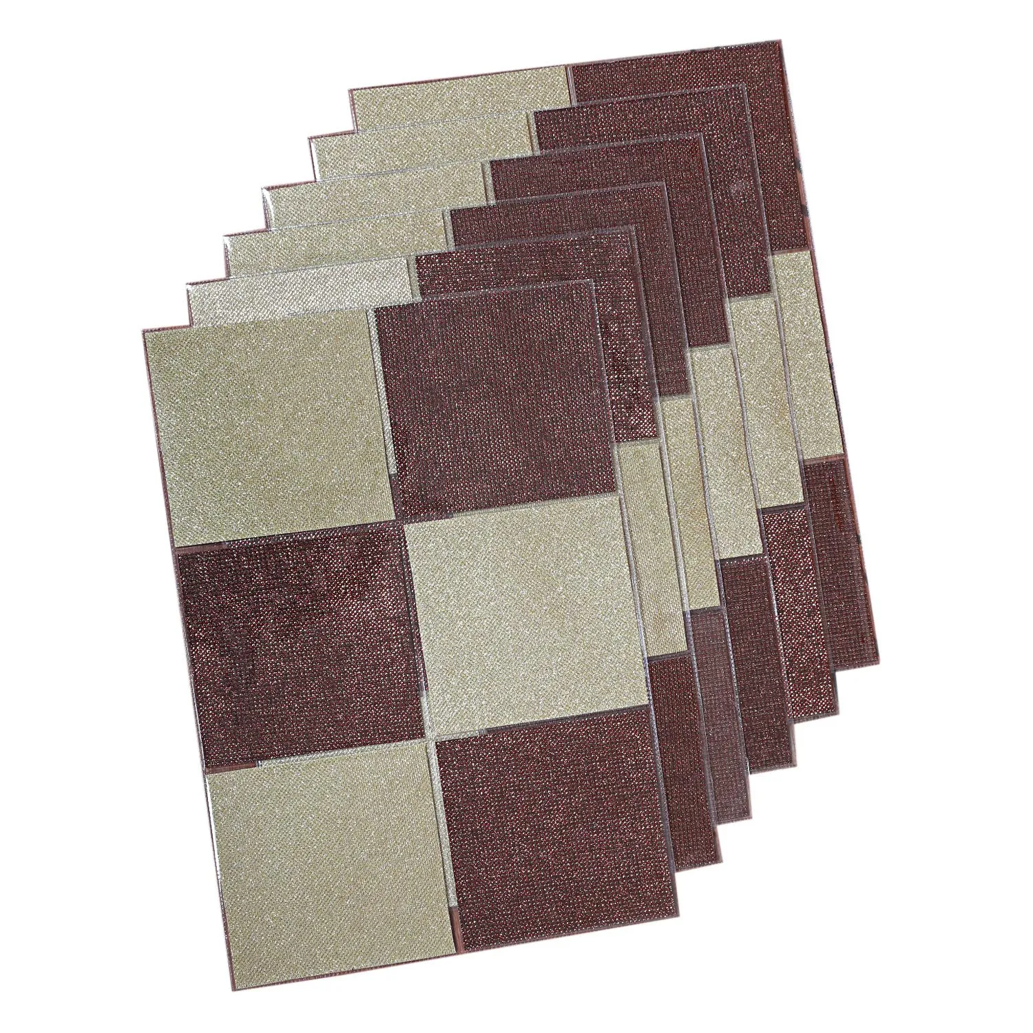 Kuber Industries Laminated Patch PVC 6 Pieces Table Placemat, Brown