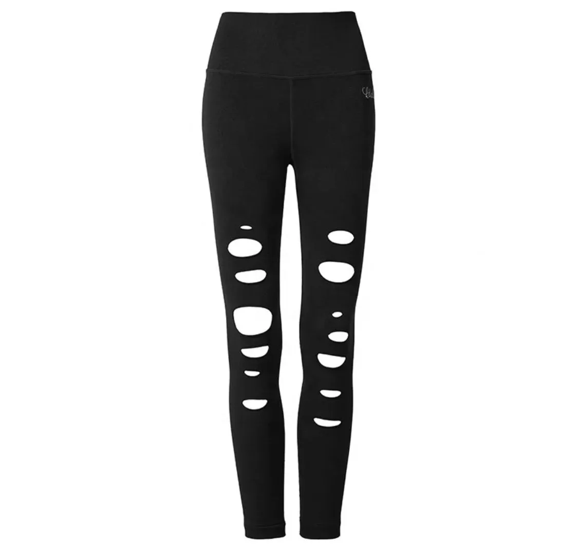 Laser Cut Leggings in Black