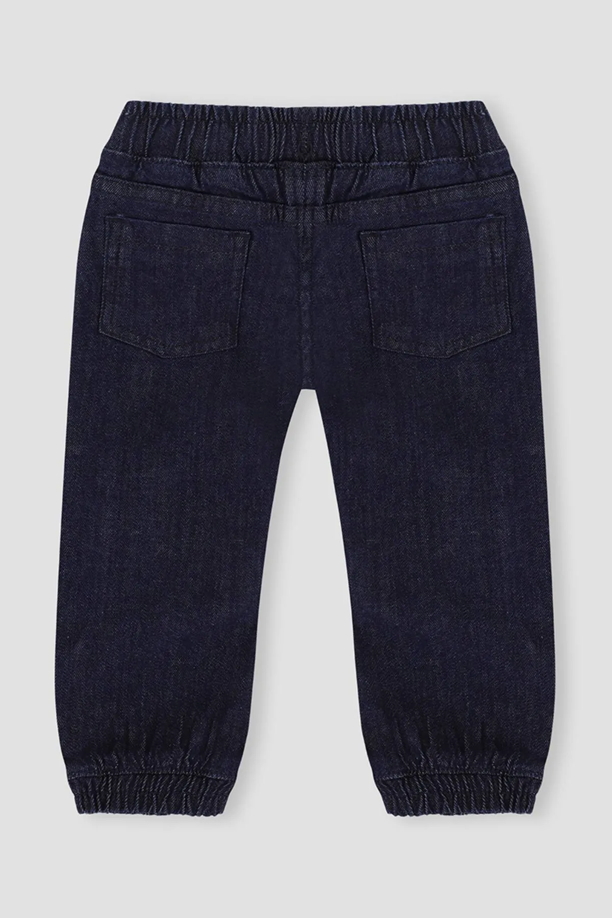 Leo Dark Wash Denim Jogger Pant For Baby Boy - Dark Blue