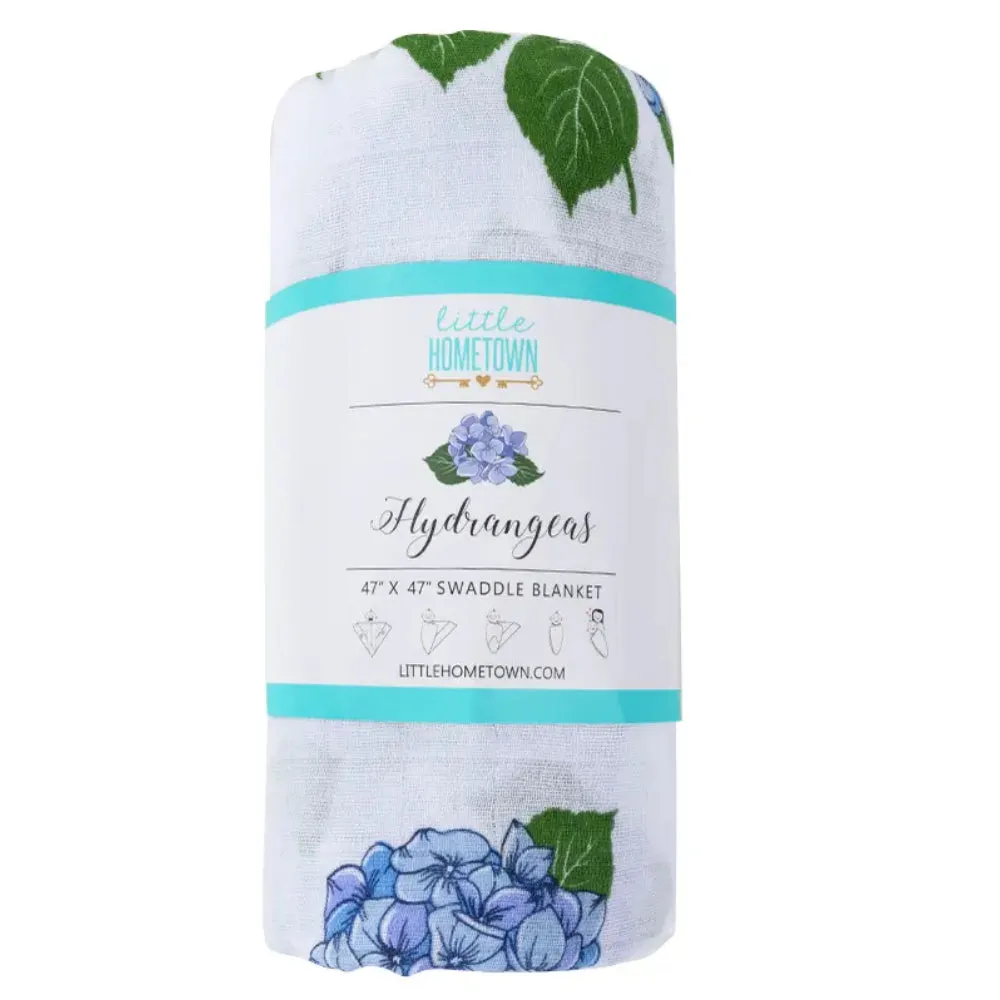 Little Hometown Hydrangeas Swaddle Blanket