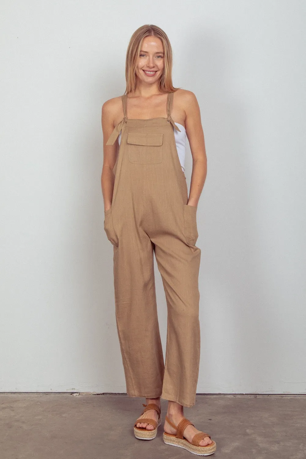 Lovely Day Relaxed Fit Solid Linen Casual Jumpsuit