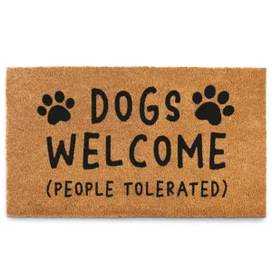 MAINEVENT Coir Welcome Mat - Dogs Welcome 30 x 17 Inch