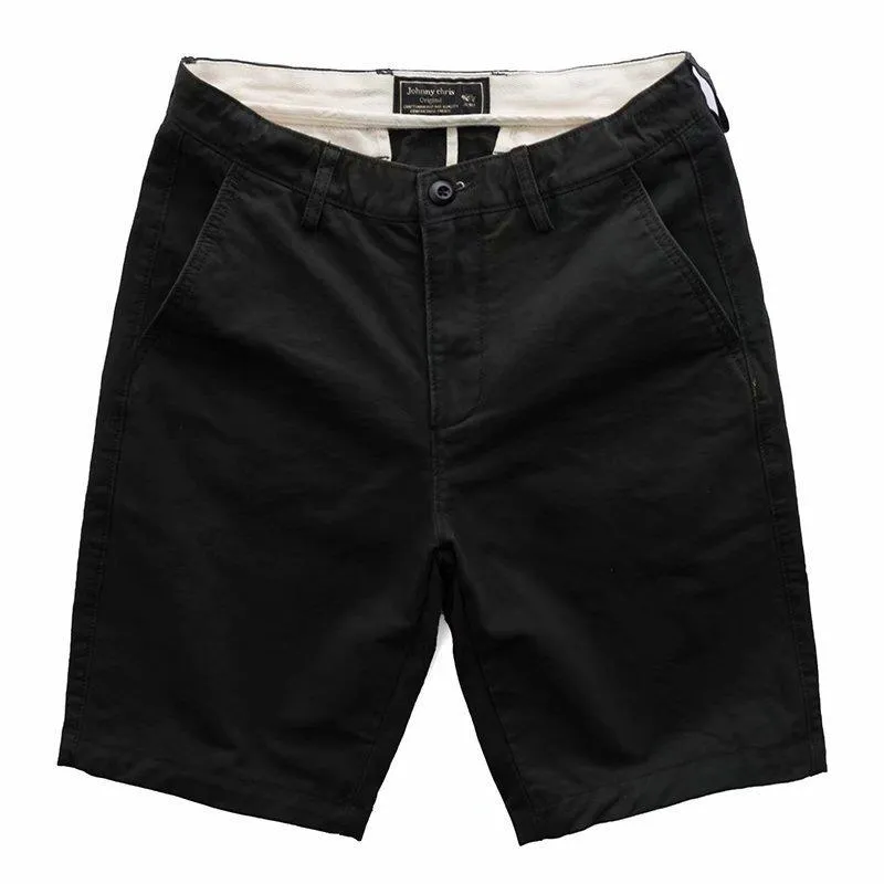 Men Stretchable Cargo Cotton Solid Colored Hong Kong Trendy All-Matching Student Mid-Length Casual Pants Shorts