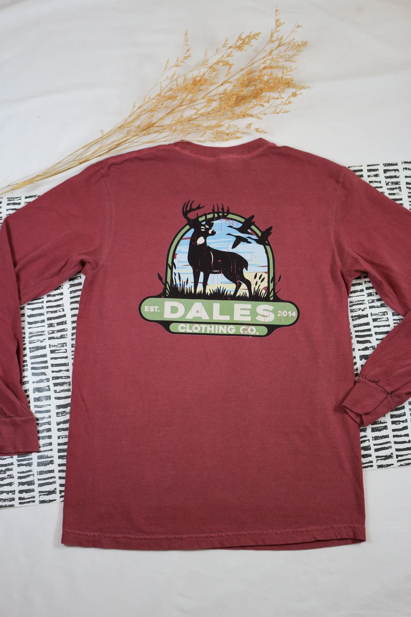 Mens Long Sleeve Dales Clothing Deer Graphic Tee -2 Colors