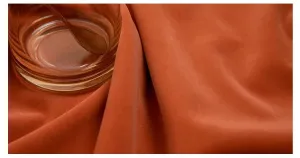 Mila Luxury Plush Plain Velvet Curtains - Peach Orange