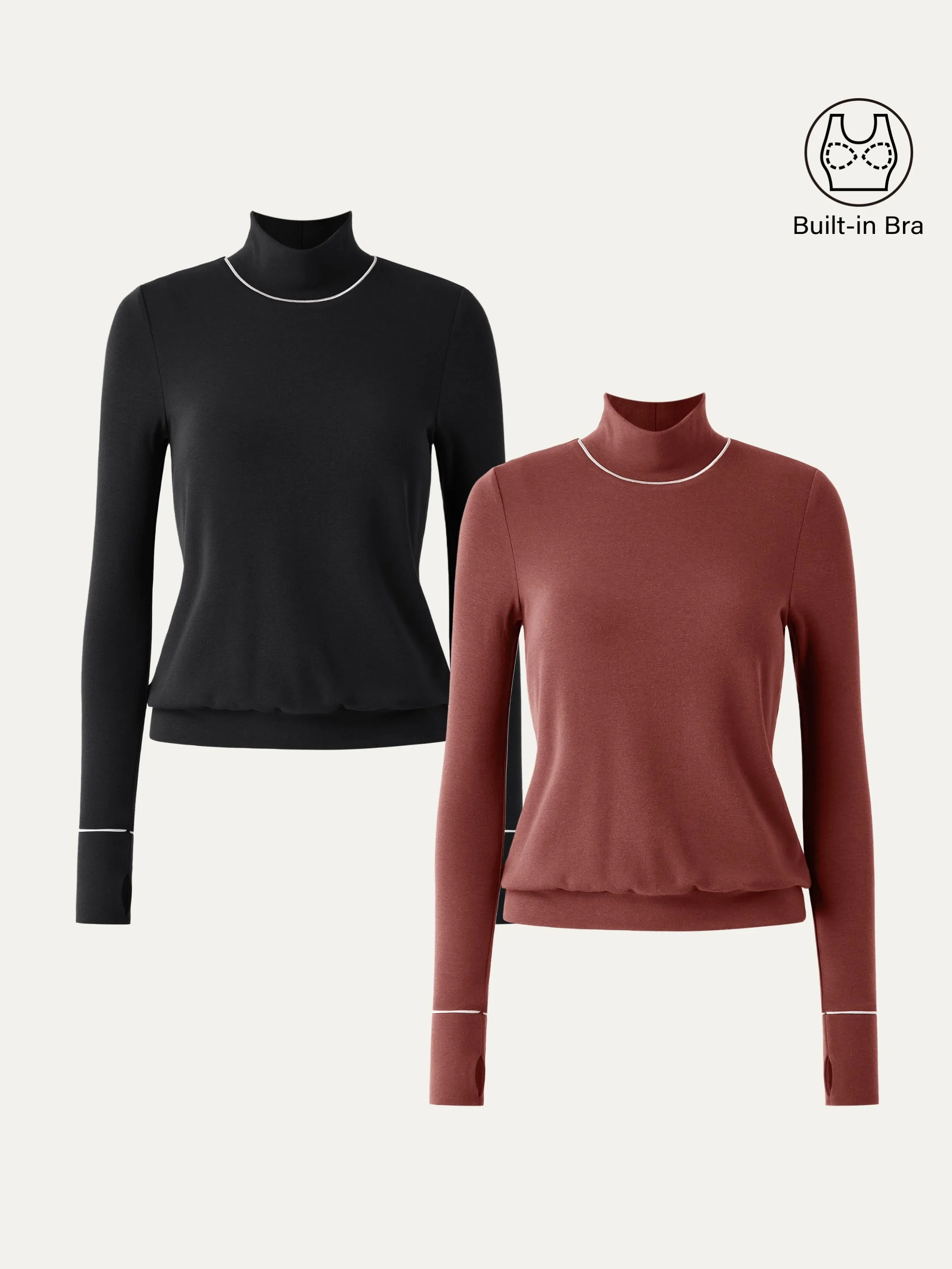 Mockneck Relaxed Pipping Brami Top