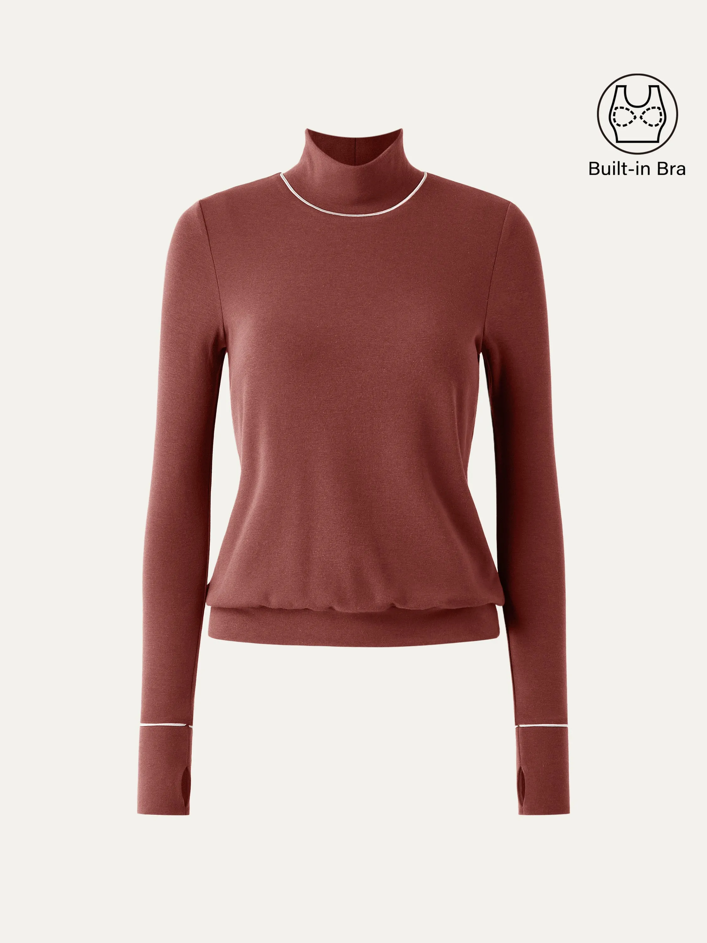 Mockneck Relaxed Pipping Brami Top