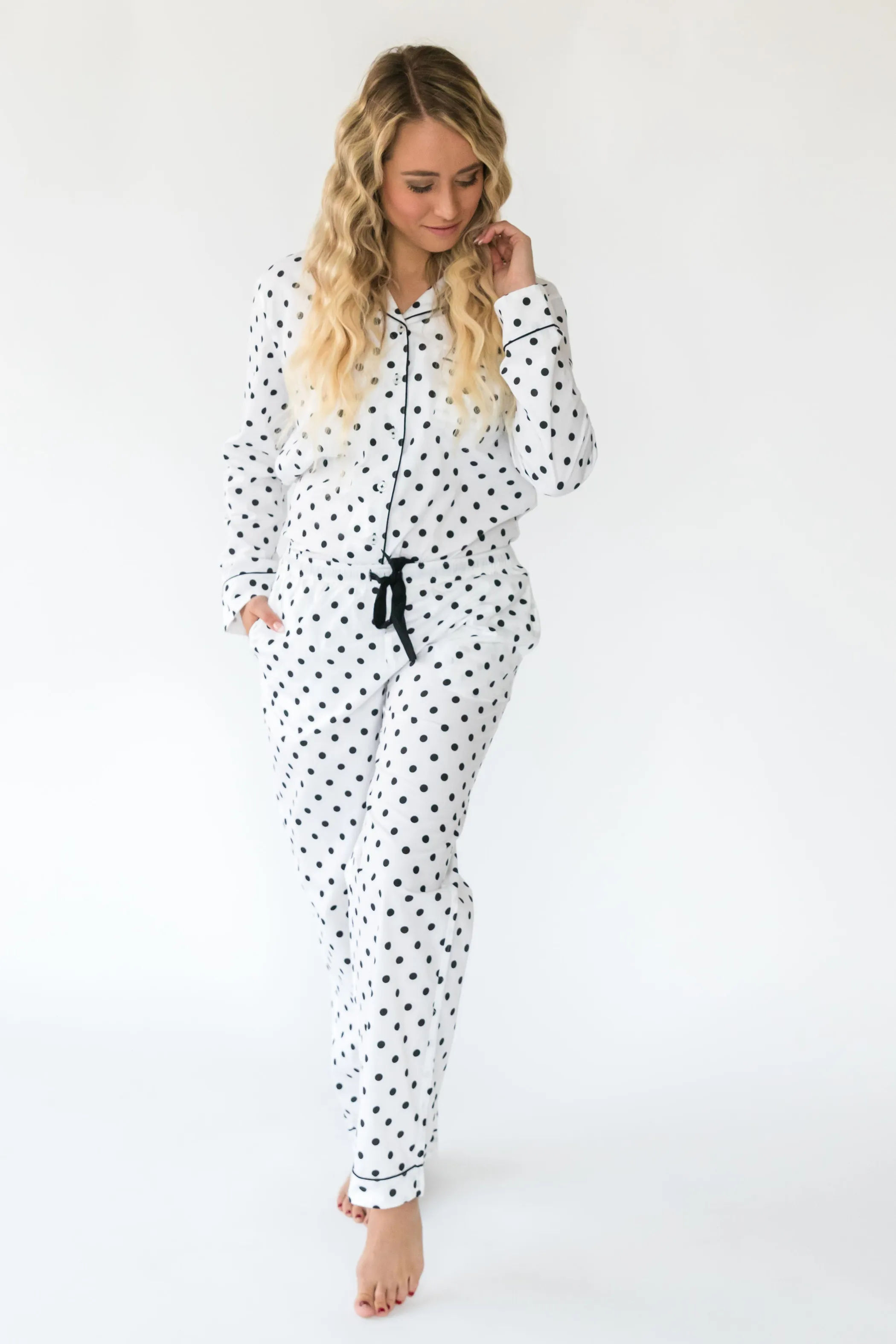 Myra Women's Long Sleeve Shirt & Pajama Set