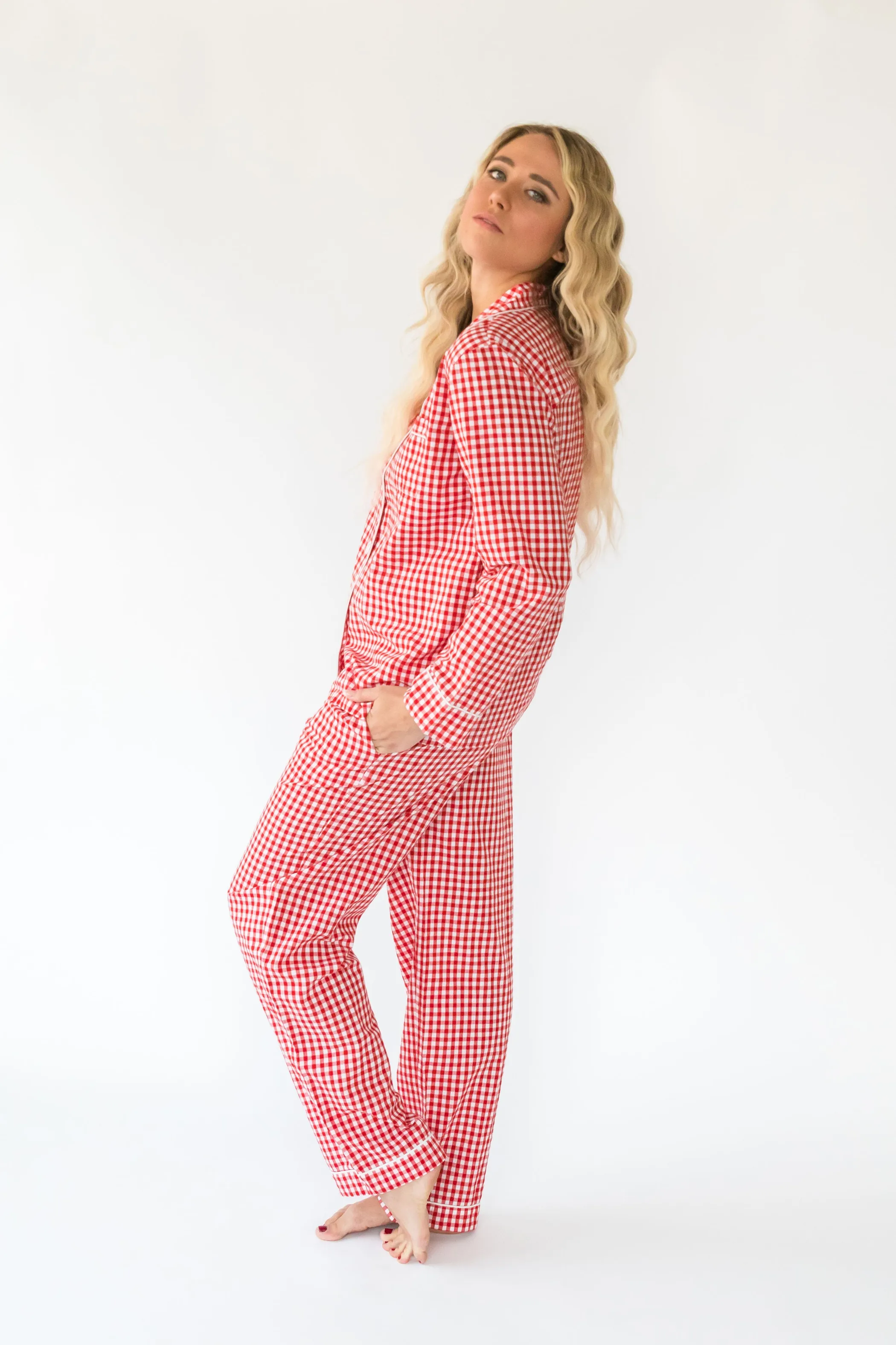 Myra Women's Long Sleeve Shirt & Pajama Set