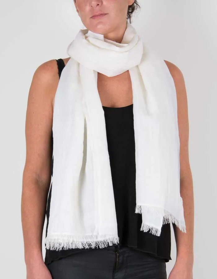 Natural White Shawl Wool Silk Mix